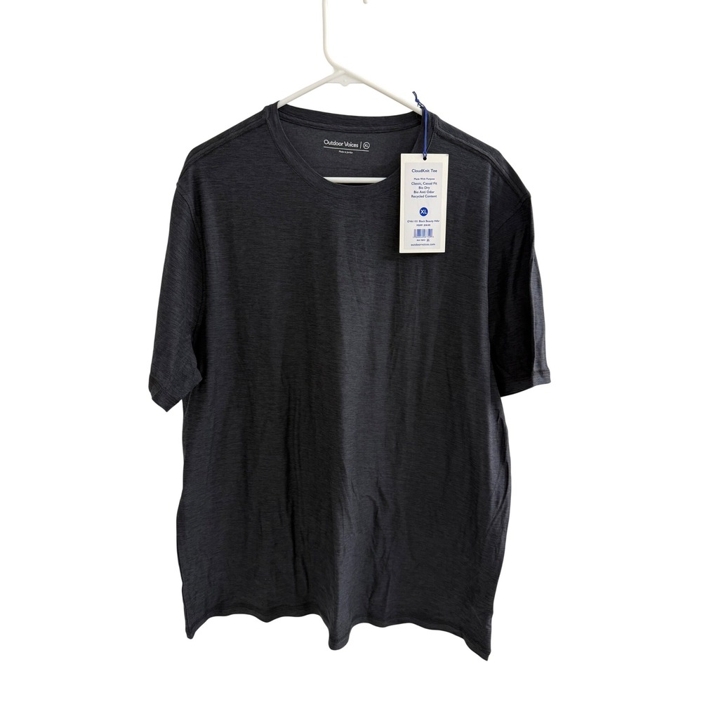 Outdoor Voices CloudKnit Tee Black Beauty Heather XL OV611101 Short Sleeve Shirt